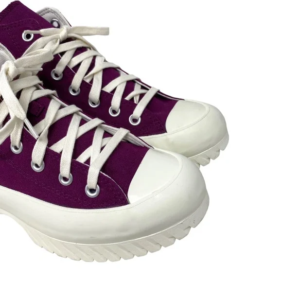 Converse Chuck Taylor Lugged 2.0 High Top Canvas Bordo Women's Sneakers A03701C - Picture 3 of 9